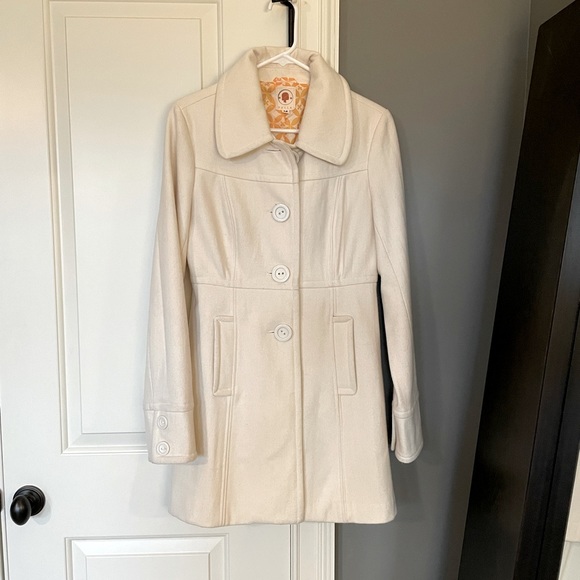Tulle Jackets & Blazers - Anthropology Tulle cream fitted pea coat
